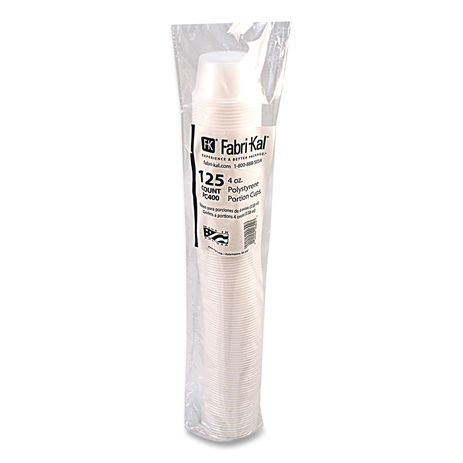 Portion Cups, 4 oz, Clear, 125/Sleeve, 20 Sleeves/Carton