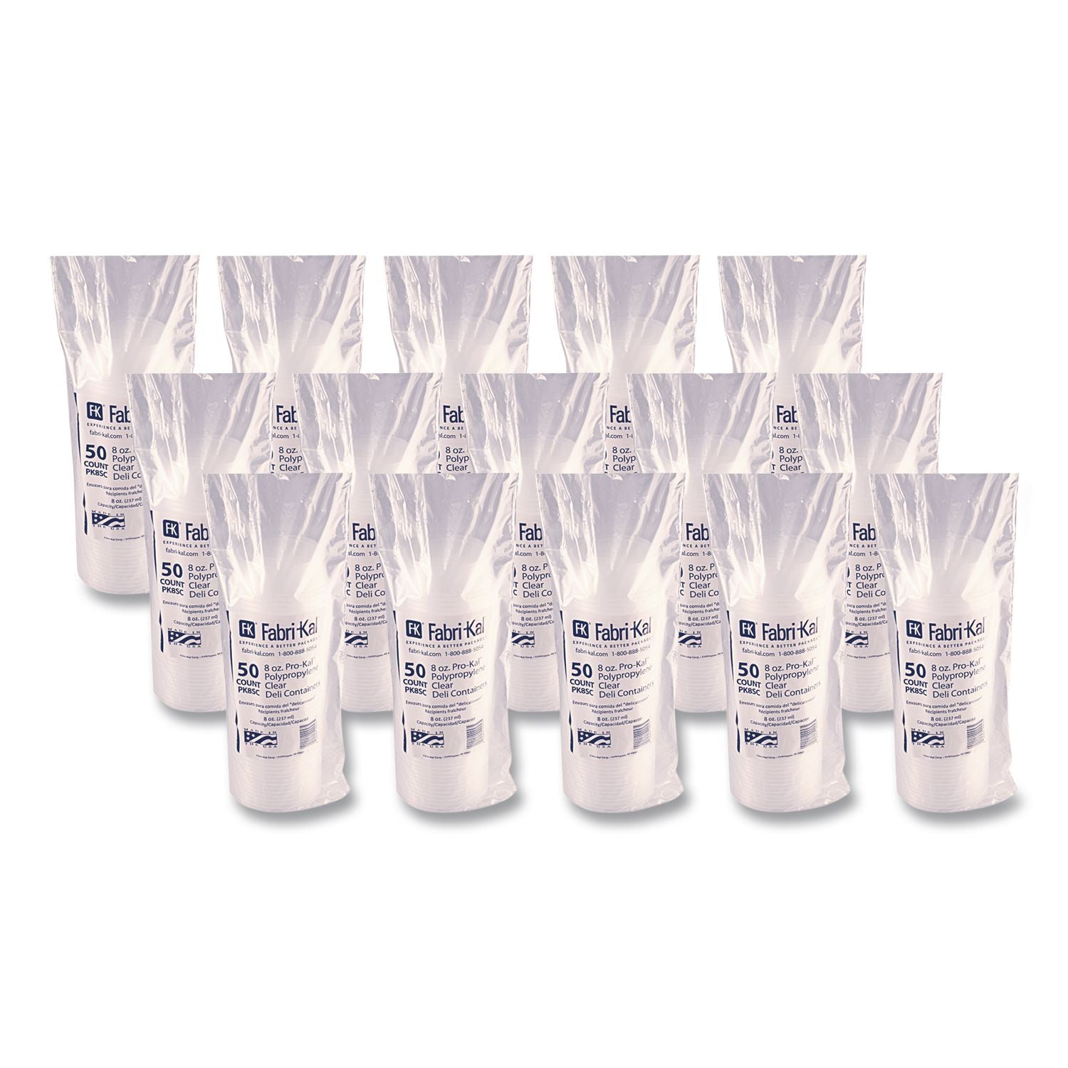 Microwavable Deli Containers, 8 oz, 4.6 Diameter x 1.8 h, Clear, Plastic, 500/Carton