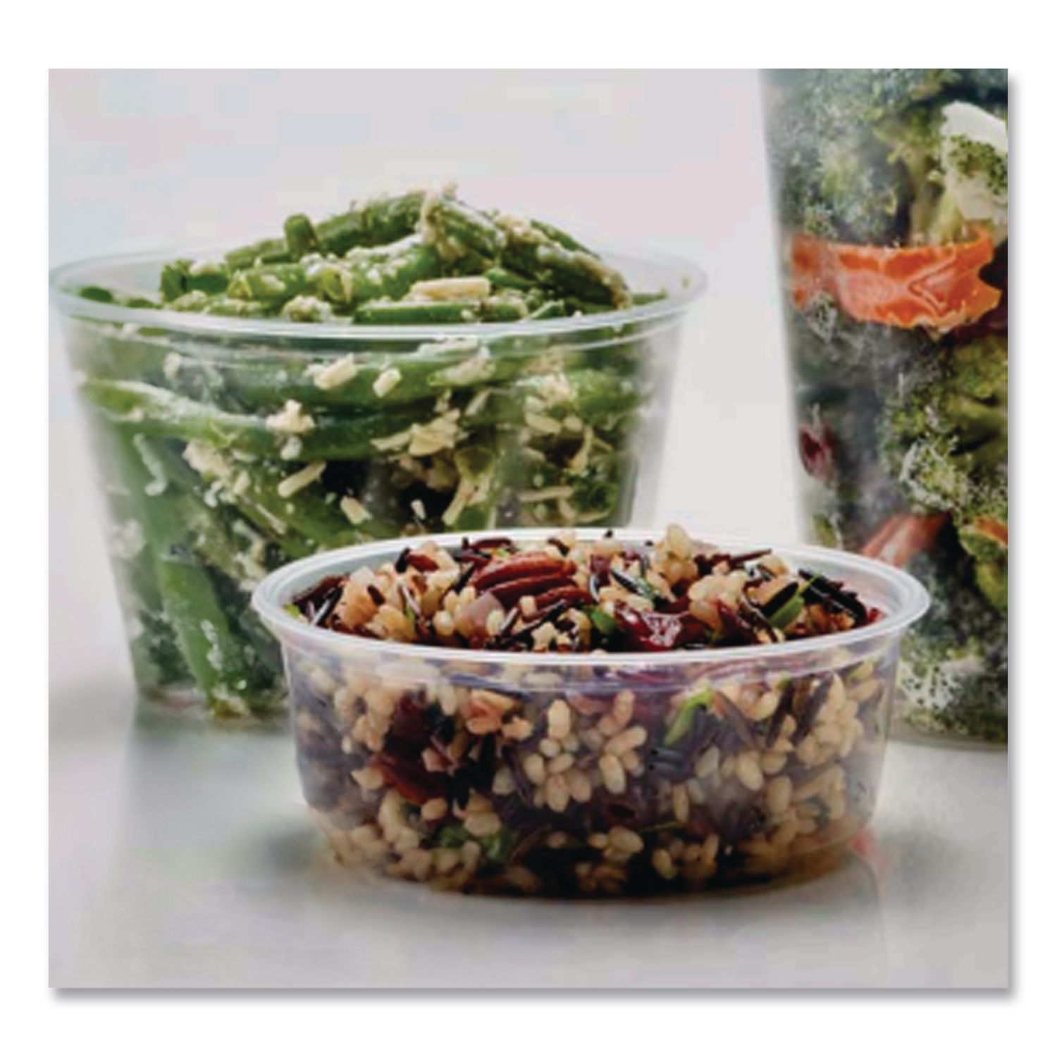 Microwavable Deli Containers, 16 oz, 4.6 Diameter x 3 h, Clear, Plastic, 500/Carton