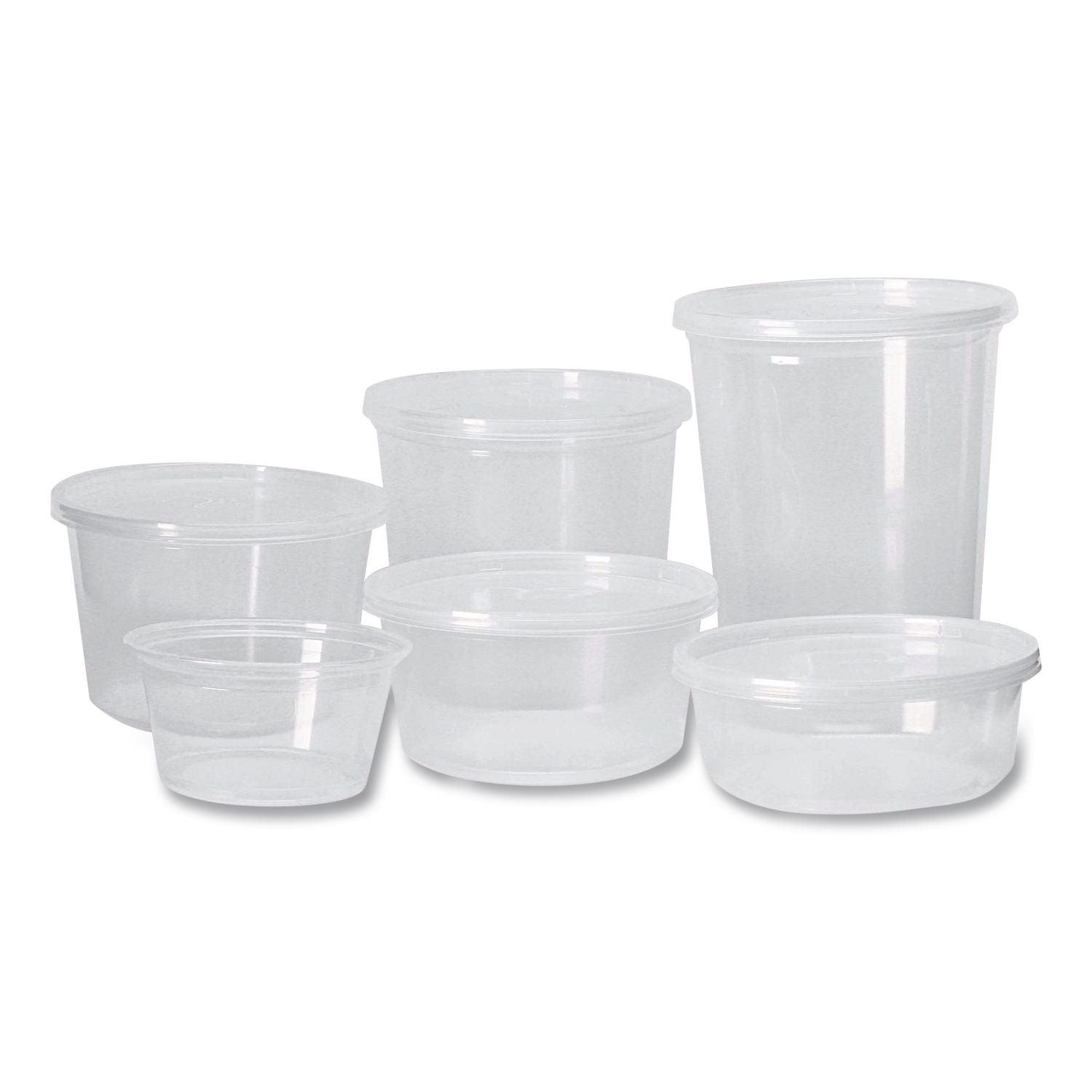 Microwavable Deli Containers, 32 oz, 4.6 Diameter x 5.6 h, Clear, Plastic, 500/Carton