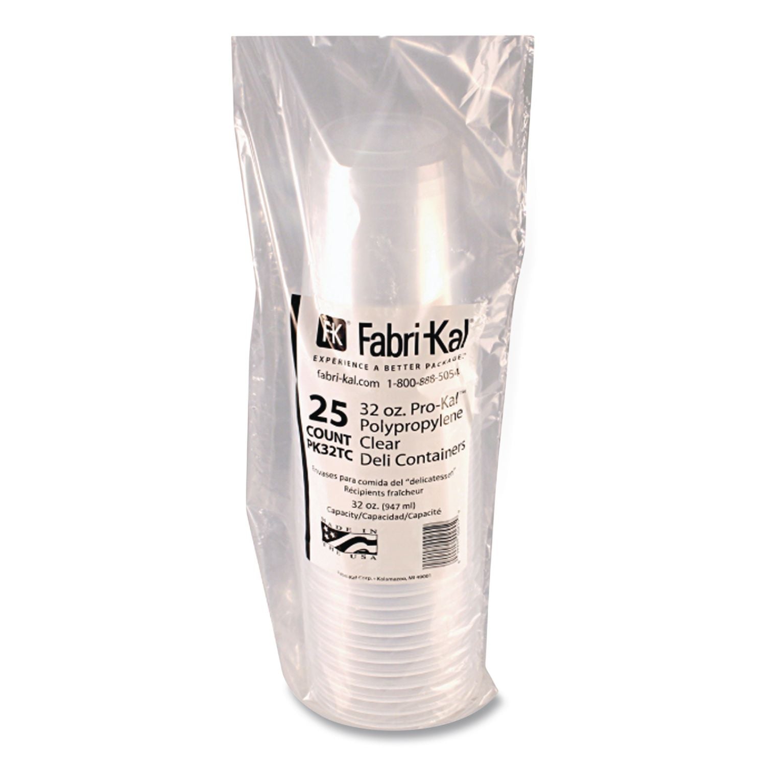 Microwavable Deli Containers, 32 oz, 4.6 Diameter x 5.6 h, Clear, Plastic, 500/Carton