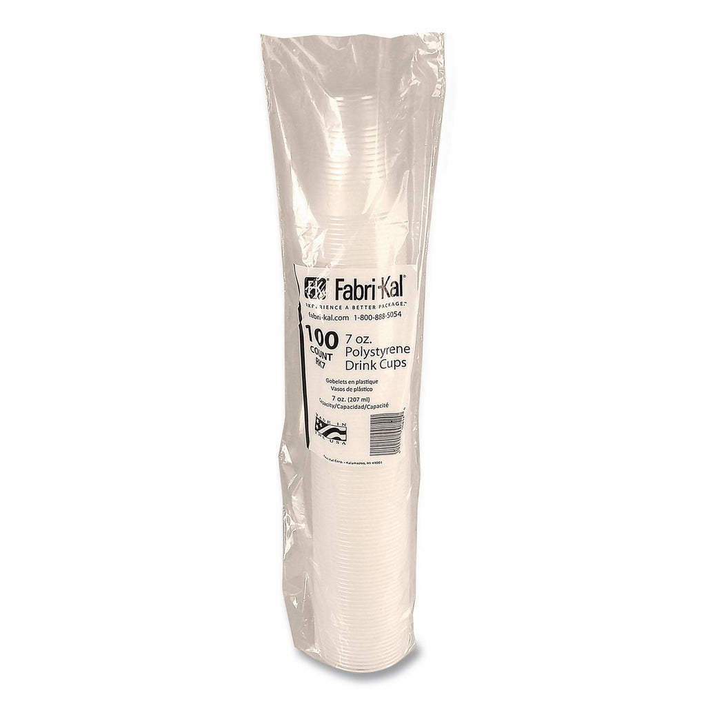 RK Ribbed Cold Drink Cups, 7 oz, Clear, 100 Bag, 25 Bags/Carton