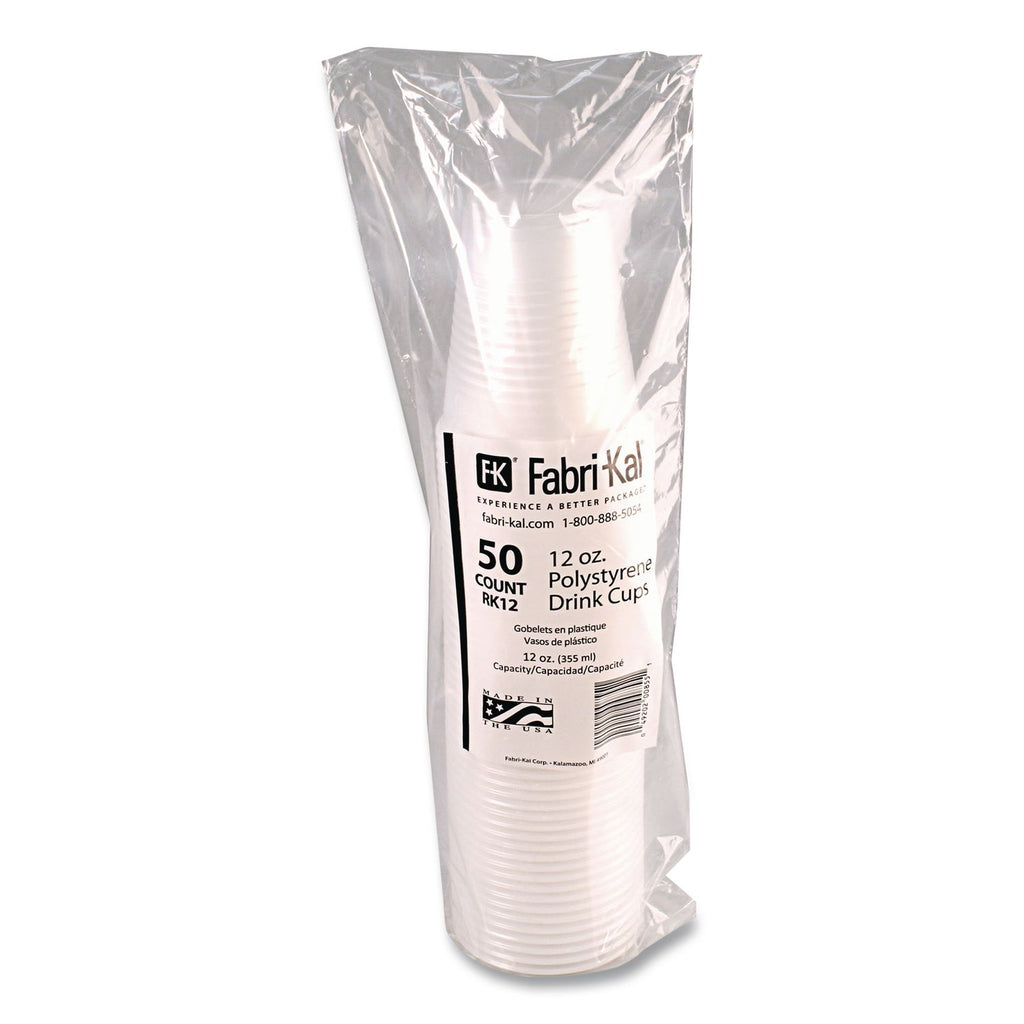 RK Ribbed Cold Drink Cups, 12 oz, Translucent, 50/Sleeve, 20 Sleeves/Carton