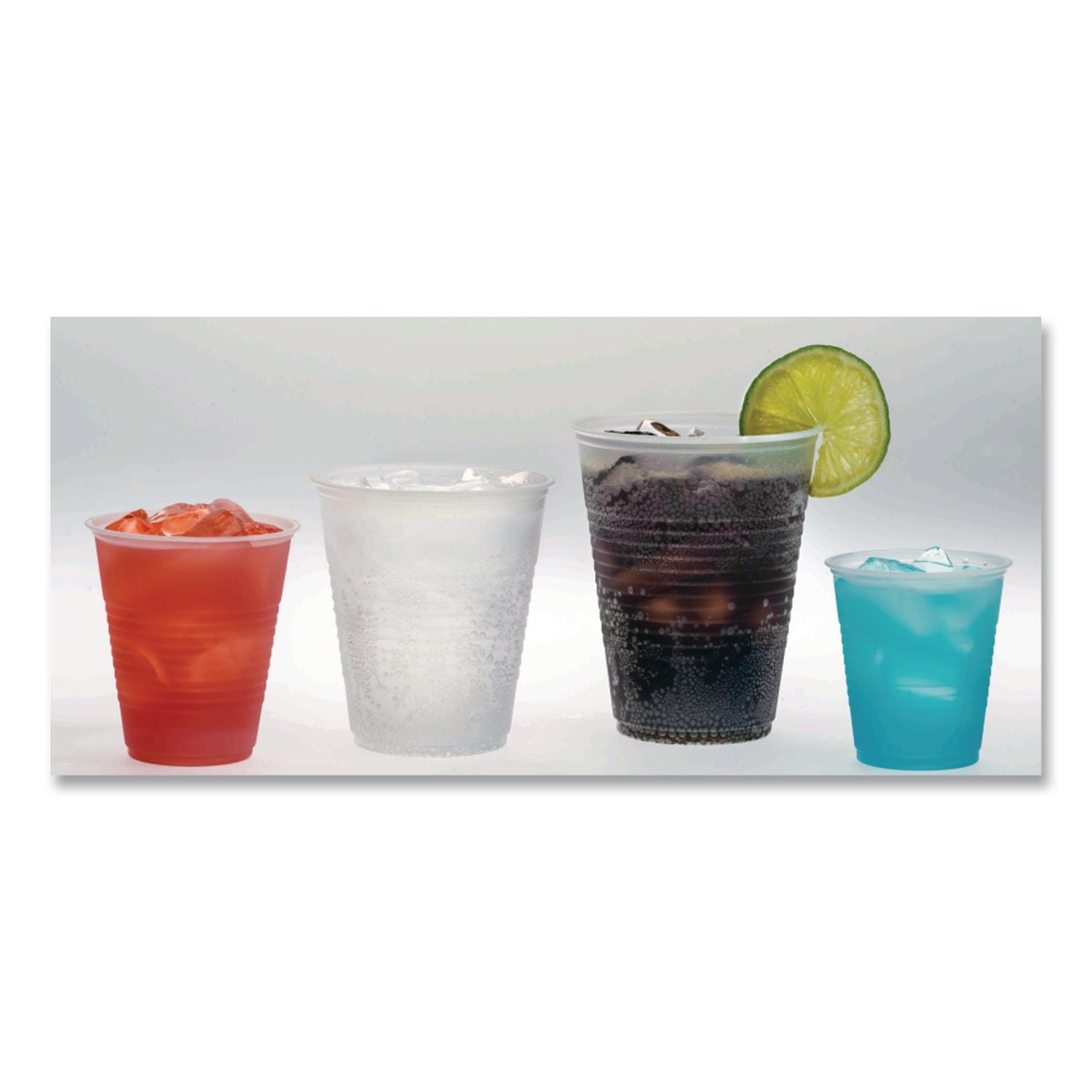 RK Ribbed Cold Drink Cups, 16 oz, Translucent, 50/Sleeve, 20 Sleeves/Carton
