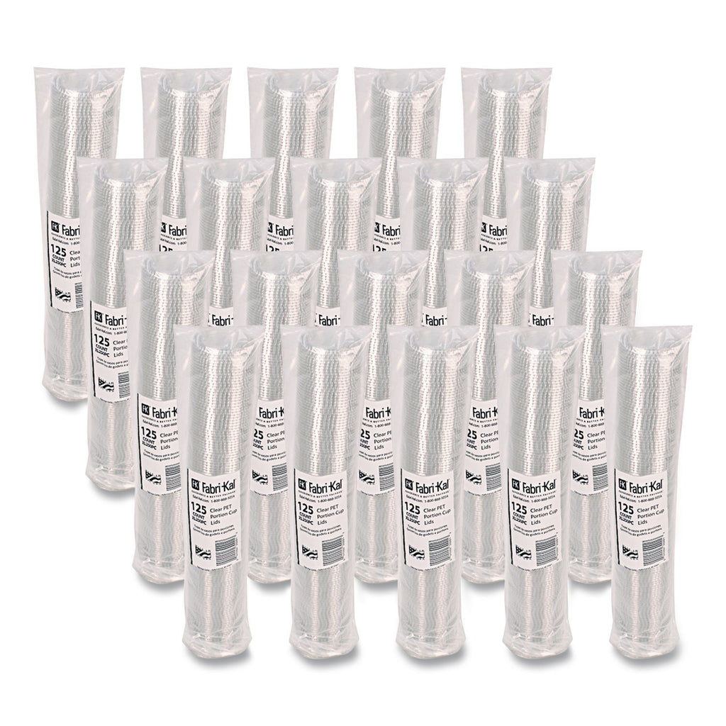 Portion Cup Lids, Fits 1.5 oz to 2.5 oz Cups, Clear, 125/Sleeve, 20 Sleeves/Carton