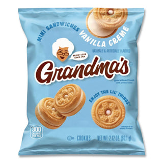 Mini Vanilla Creme Sandwich Cookies, 3.71 oz, 24/Carton