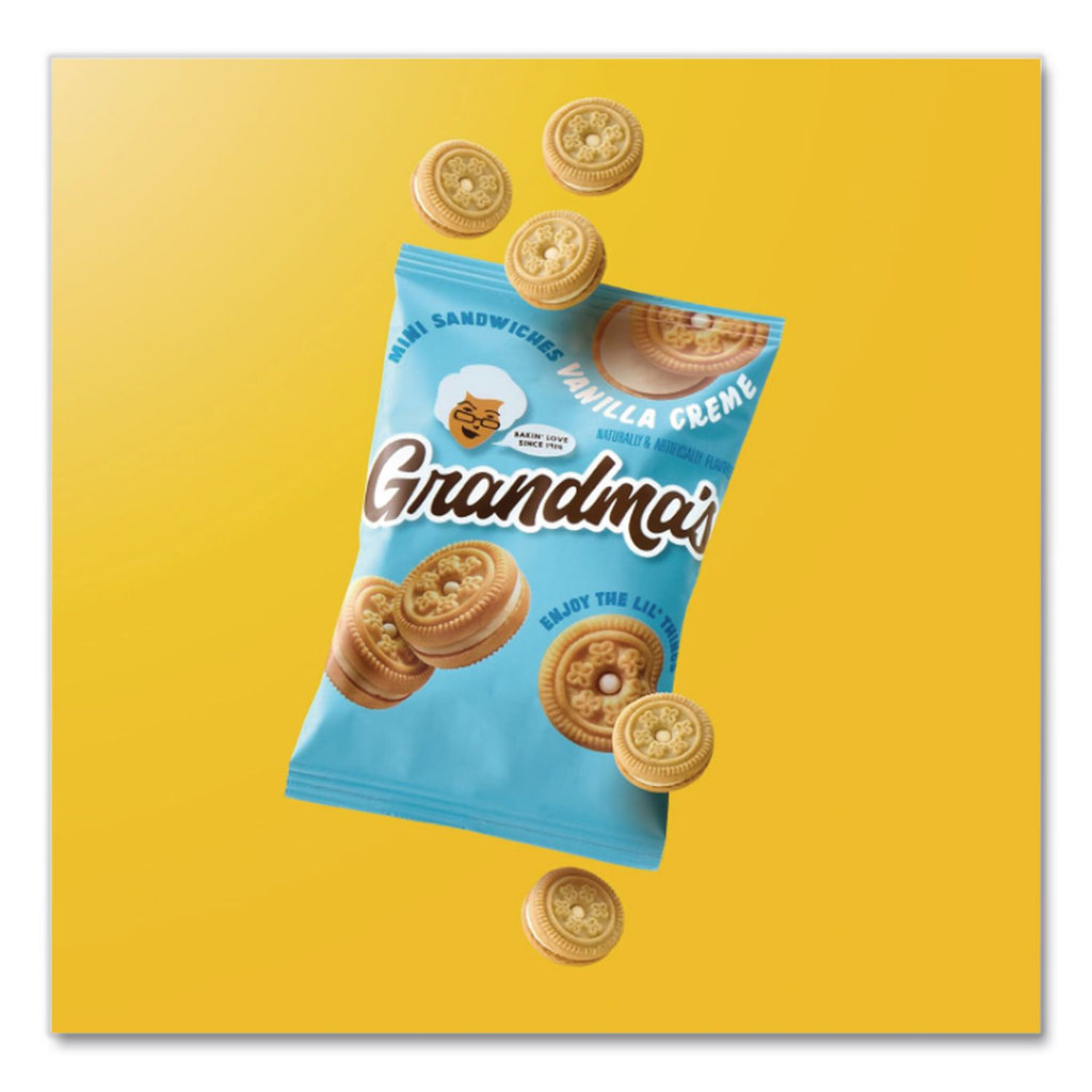 Mini Vanilla Creme Sandwich Cookies, 3.71 oz, 24/Carton