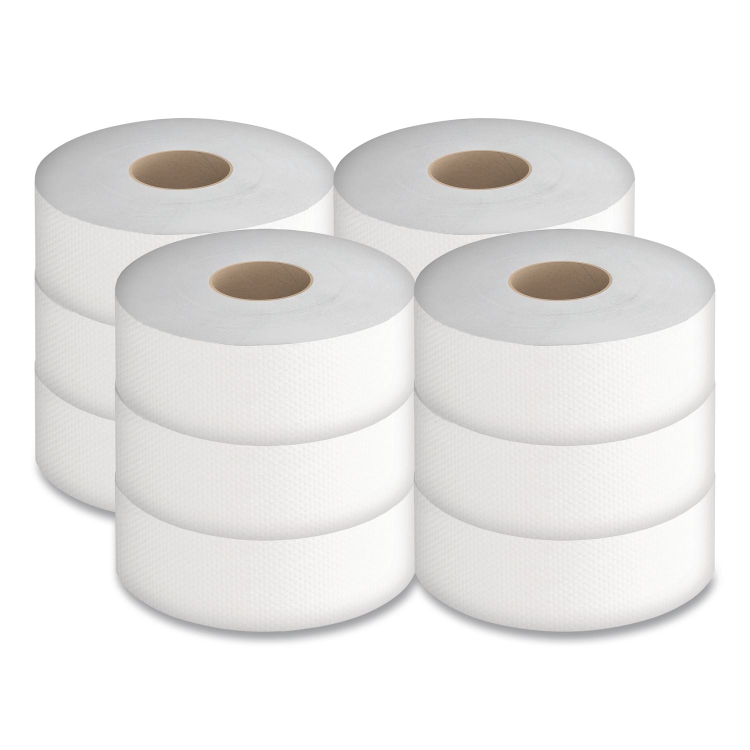 Select Jumbo Bath Tissue, Septic-Safe, 1-Ply, White, 3.3" x 2,000 ft, 12 Rolls/Carton