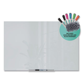 Floating Glass Dry Erase Board, 35 x 23, White