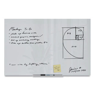 Floating Glass Dry Erase Board, 35 x 23, White