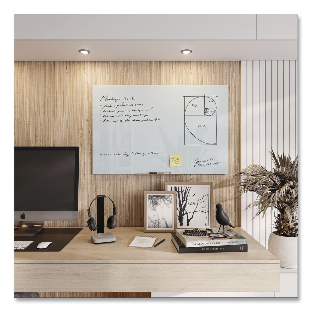 Floating Glass Dry Erase Board, 35 x 23, White