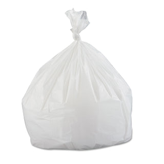 Low-Density Commercial Can Liners, Coreless Interleaved Roll, 33 gal, 0.8 mil, 33" x 39", White, 25 Bags/Roll, 6 Rolls/Carton