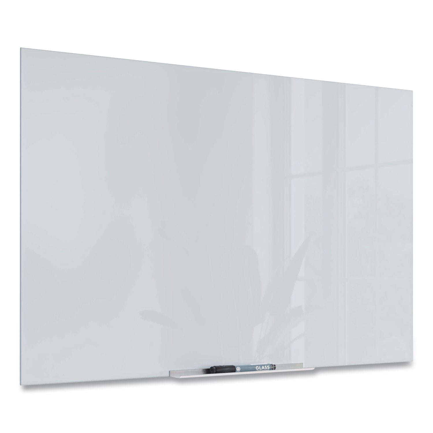 Floating Glass Dry Erase Board, 35 x 23, White