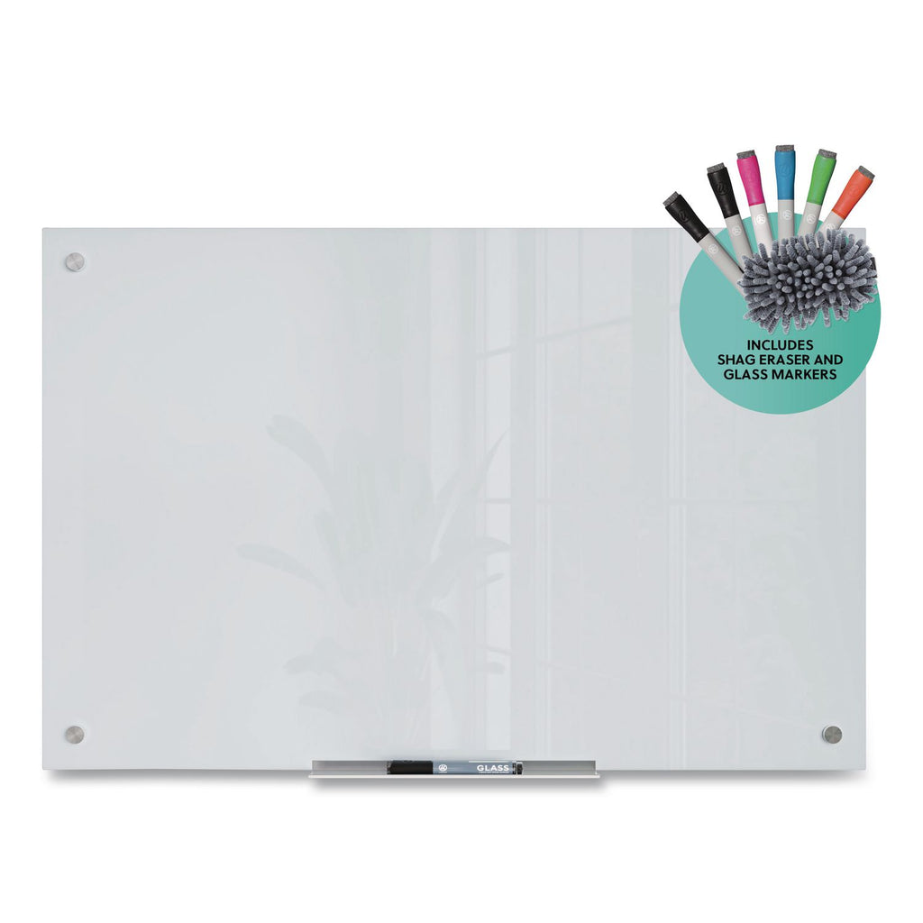 Magnetic Glass Dry Erase Board Value Pack, 35" x 23", Frosted White