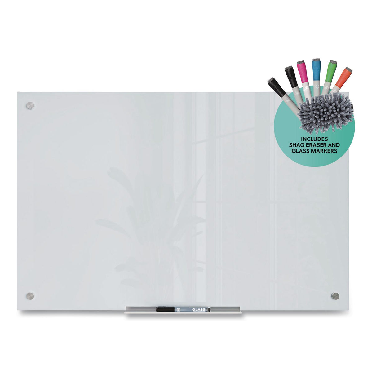 Magnetic Glass Dry Erase Board Value Pack, 35" x 23", Frosted White