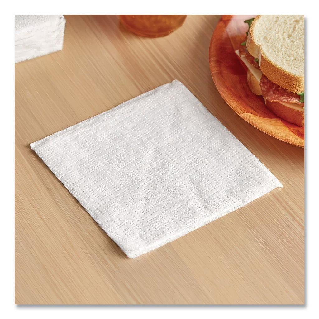 100% Recycled Napkins, 1-Ply, 11 1/2 x 12 1/2, White, 250/Pack, 12 Packs/Carton
