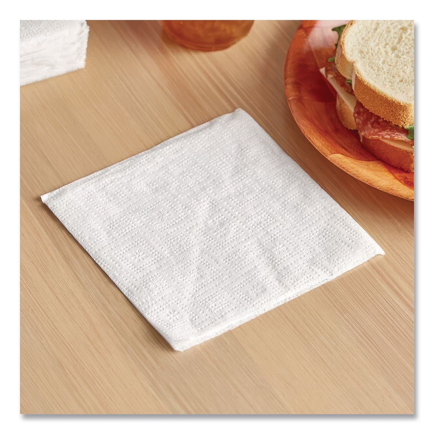 100% Recycled Napkins, 1-Ply, 11 1/2 x 12 1/2, White, 250/Pack, 12 Packs/Carton