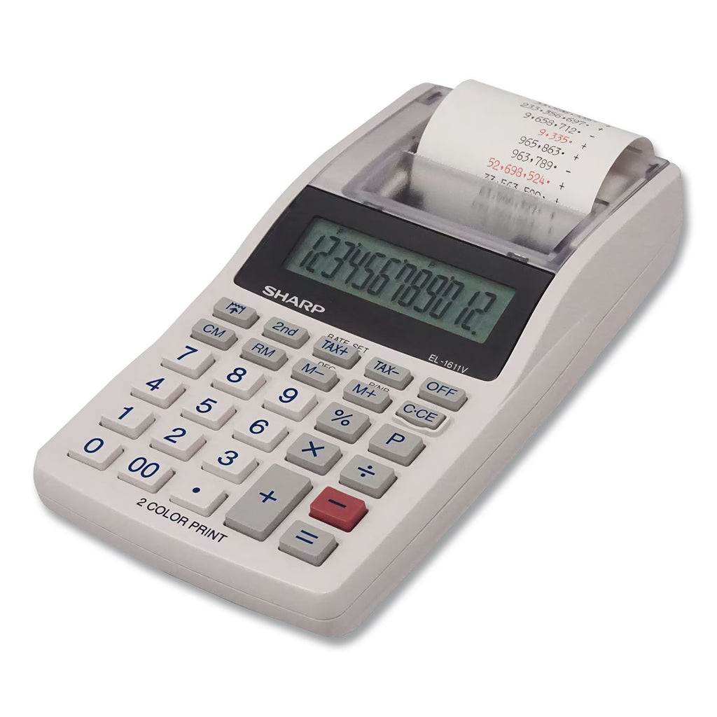 EL-1611V Printing Calculator, Black/Red Print, 2 Lines/Sec