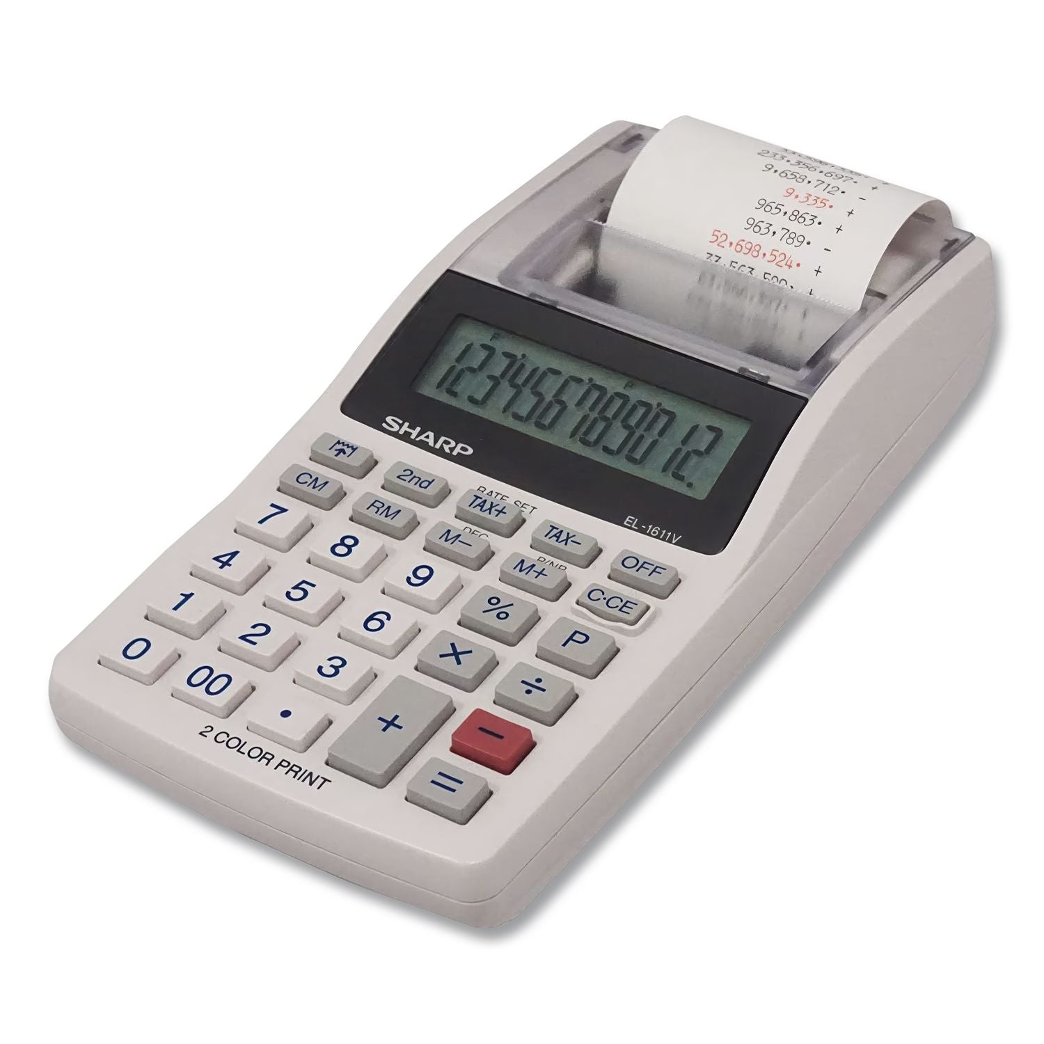 EL-1611V Printing Calculator, Black/Red Print, 2 Lines/Sec