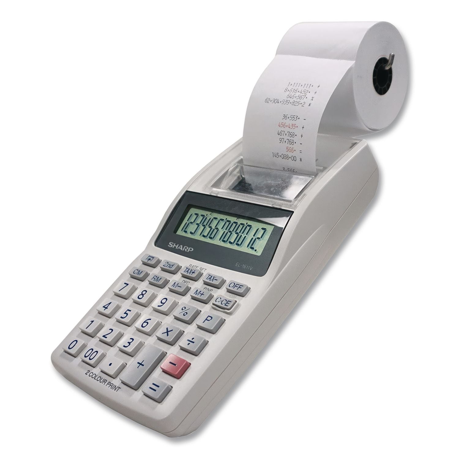 EL-1611V Printing Calculator, Black/Red Print, 2 Lines/Sec