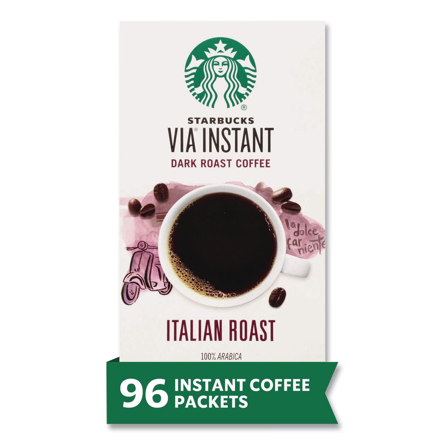 VIA Ready Brew Coffee, 0.11 oz, Italian Roast, 8 Packets/Bag, 12 Bags/Carton