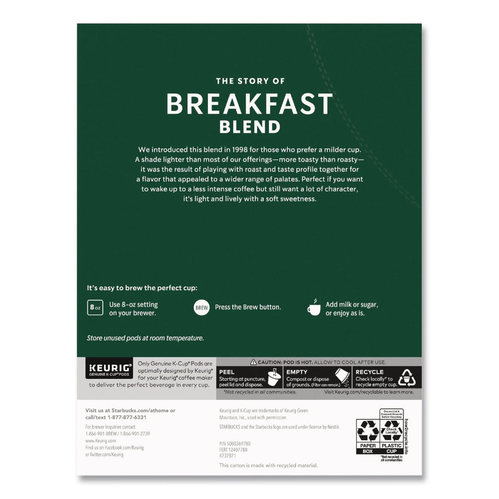 Breakfast Blend K-Cups, 24/Box