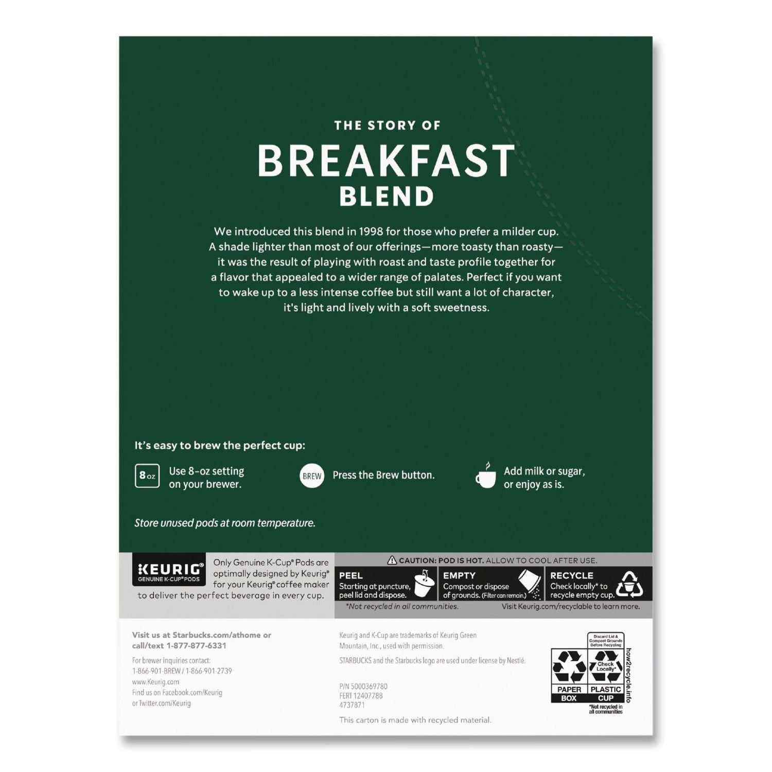 Breakfast Blend K-Cups, 24/Box