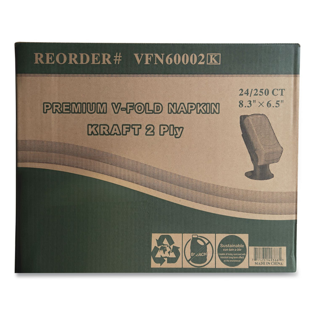 Premium Interfold Pop-Up Dispenser Napkin, 6.5 x 5, Brown, 6,000/Carton