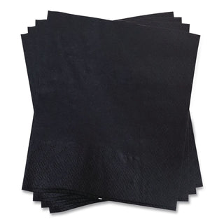 Cocktail Napkins, 1-Ply, 9w x 4.5d, Black, 4,000/Carton