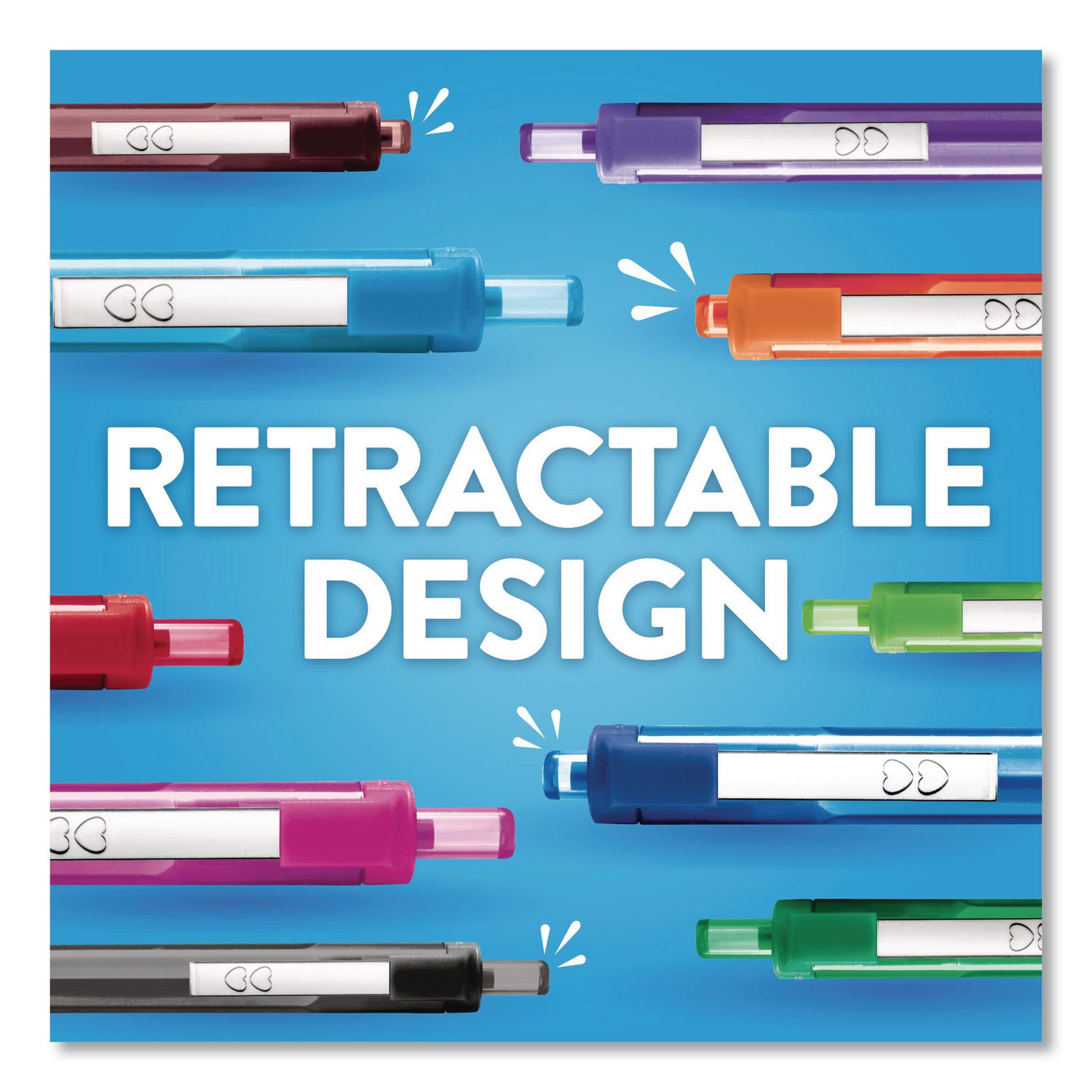 Paper Mate Inkjoy 300 RT Ballpoint Pens - 1 mm Pen Point Size - Retractable - Black, Red, Blue - Assorted Barrel - 8 / Pack