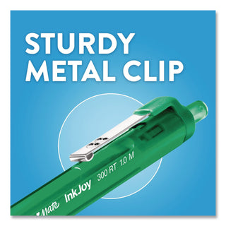 Paper Mate Inkjoy 300 RT Ballpoint Pens - 1 mm Pen Point Size - Retractable - Black, Red, Blue - Assorted Barrel - 8 / Pack