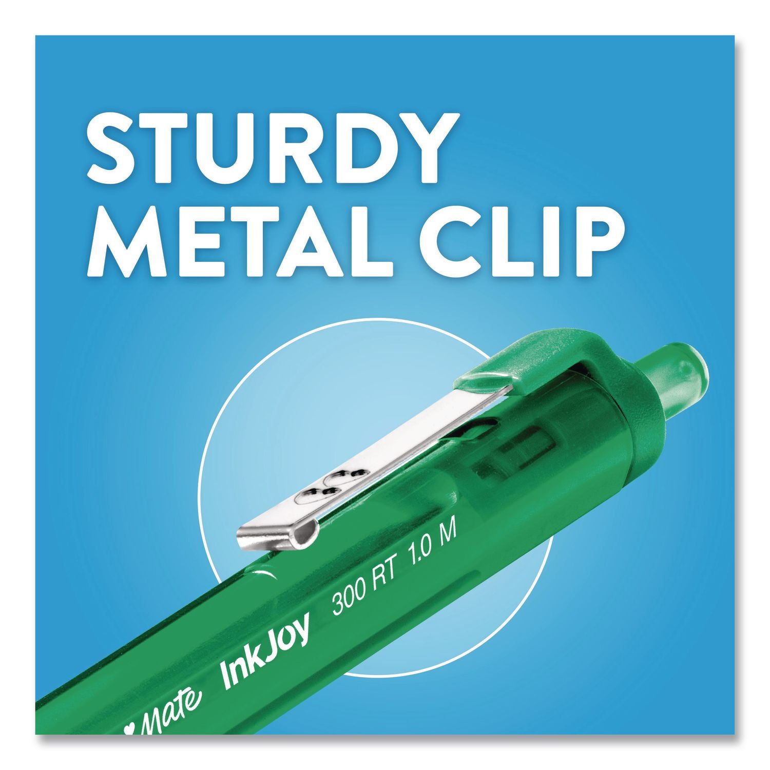 Paper Mate Inkjoy 300 RT Ballpoint Pens - 1 mm Pen Point Size - Retractable - Black, Red, Blue - Assorted Barrel - 8 / Pack