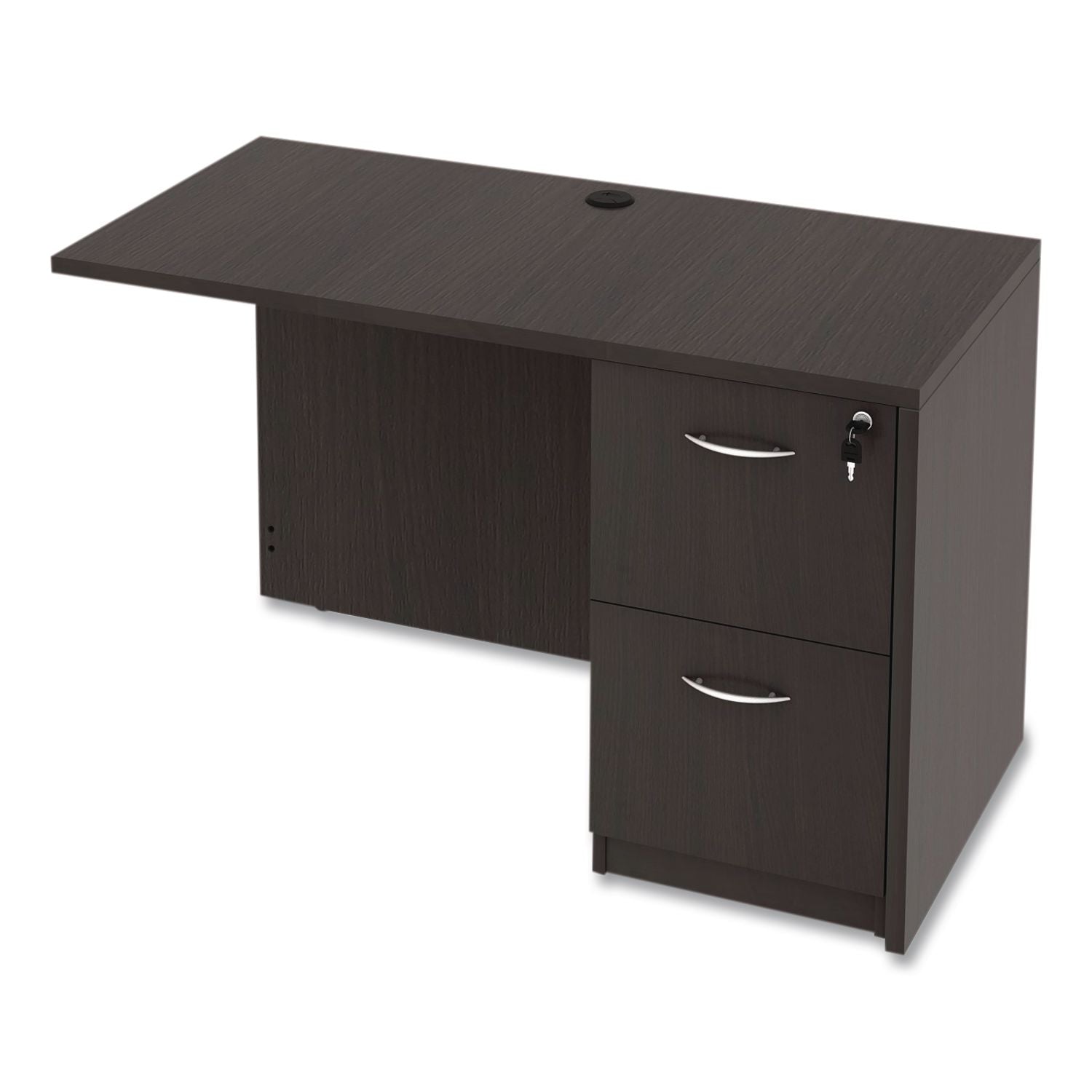 Alera Valencia Series Full Pedestal File, Left or Right, 2 Legal/Letter-Size File Drawers, Espresso, 15.63" x 20.5" x 28.5