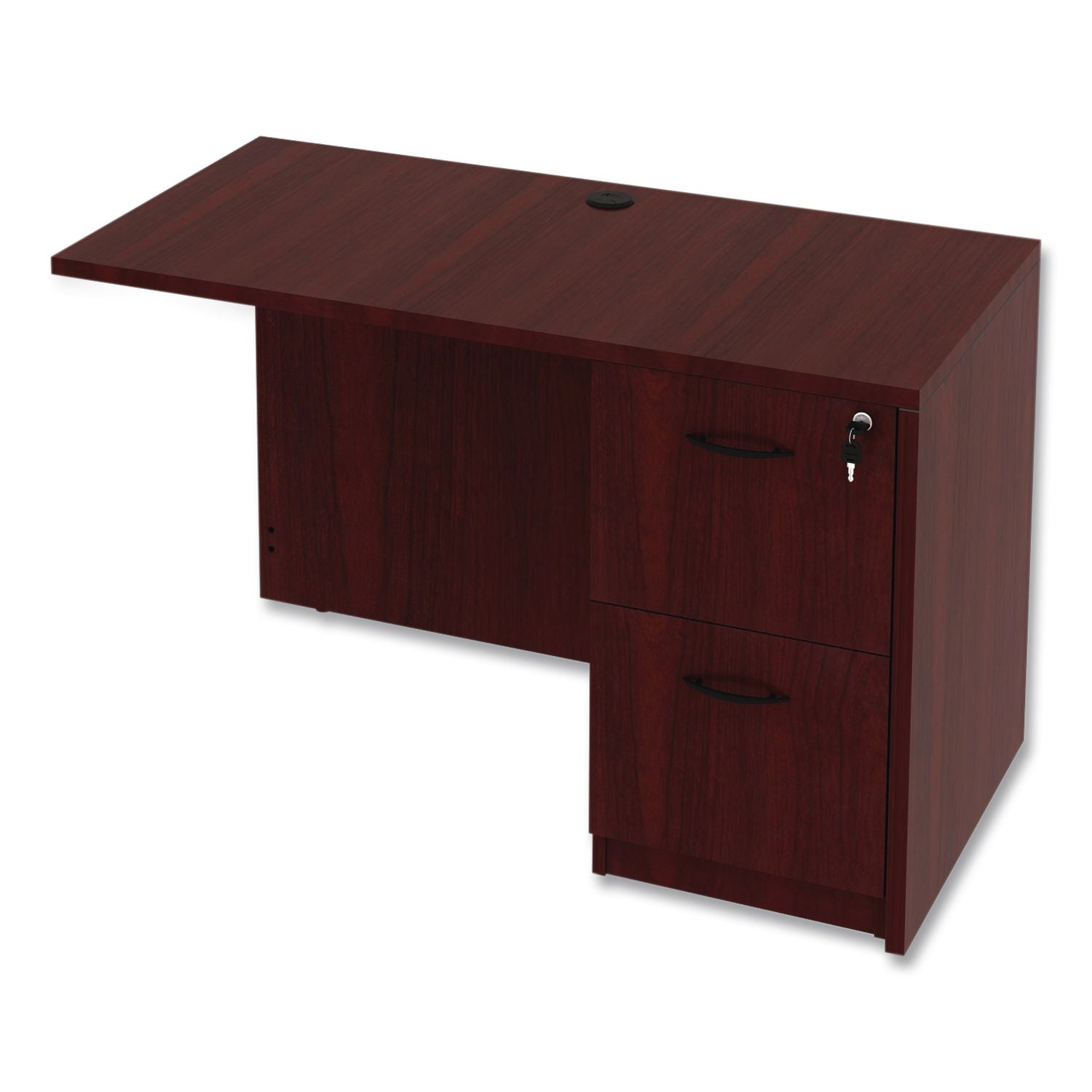 Alera Valencia Series Full Pedestal File, Left or Right, 2 Legal/Letter-Size File Drawers, Mahogany, 15.63" x 20.5" x 28.5