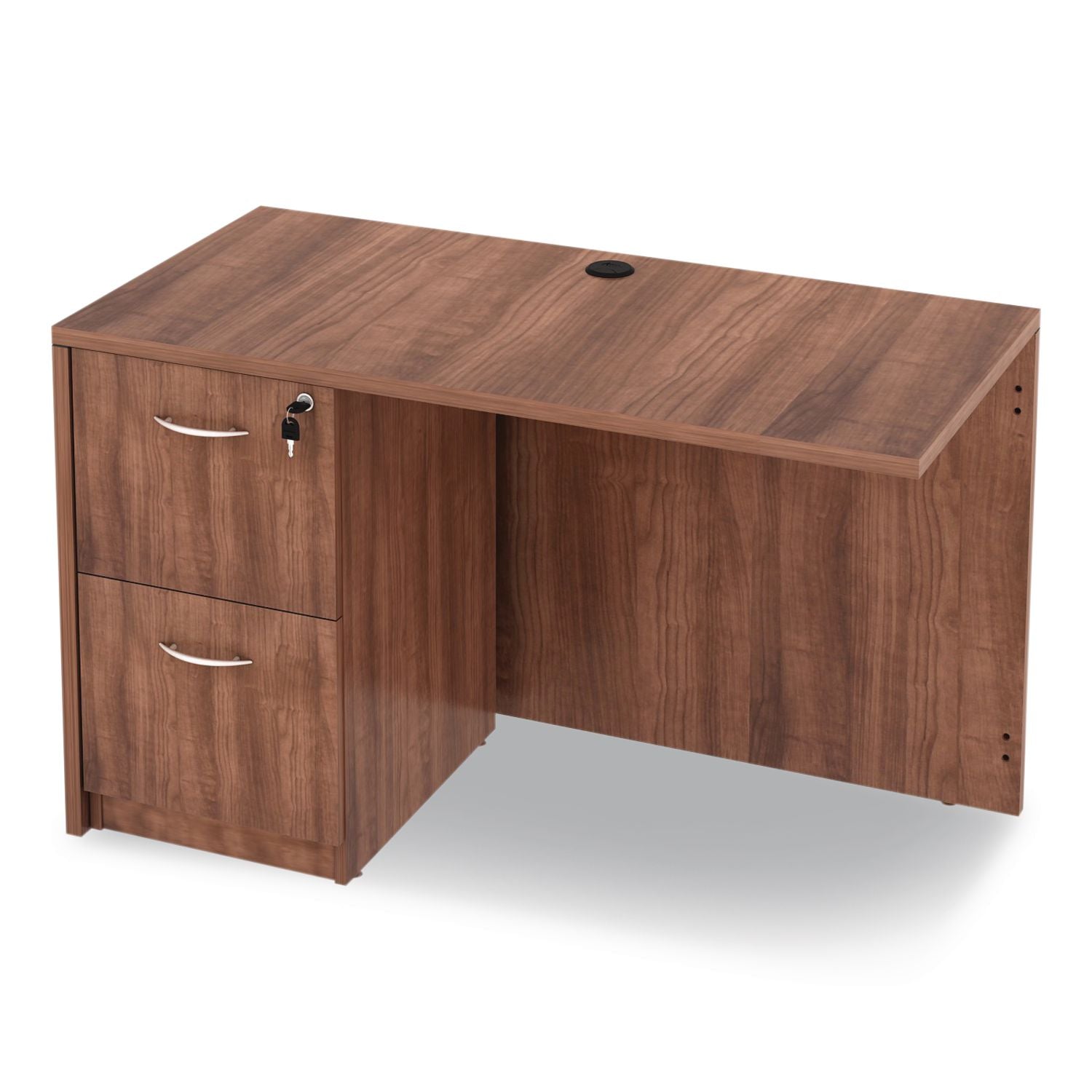 Alera Valencia Series Full Pedestal File, Left/Right, 2 Legal/Letter-Size File Drawers, Modern Walnut, 15.63" x 20.5" x 28.5