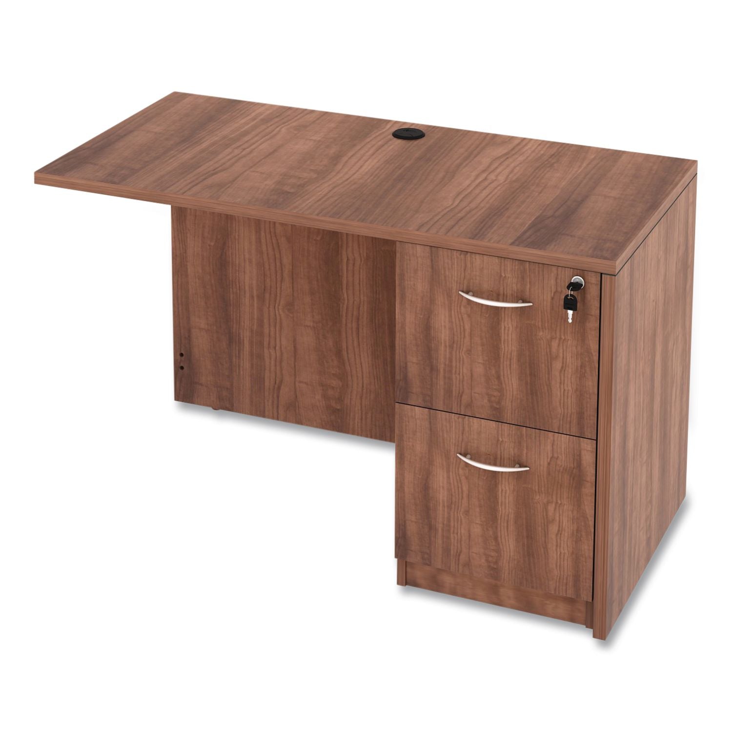 Alera Valencia Series Full Pedestal File, Left/Right, 2 Legal/Letter-Size File Drawers, Modern Walnut, 15.63" x 20.5" x 28.5