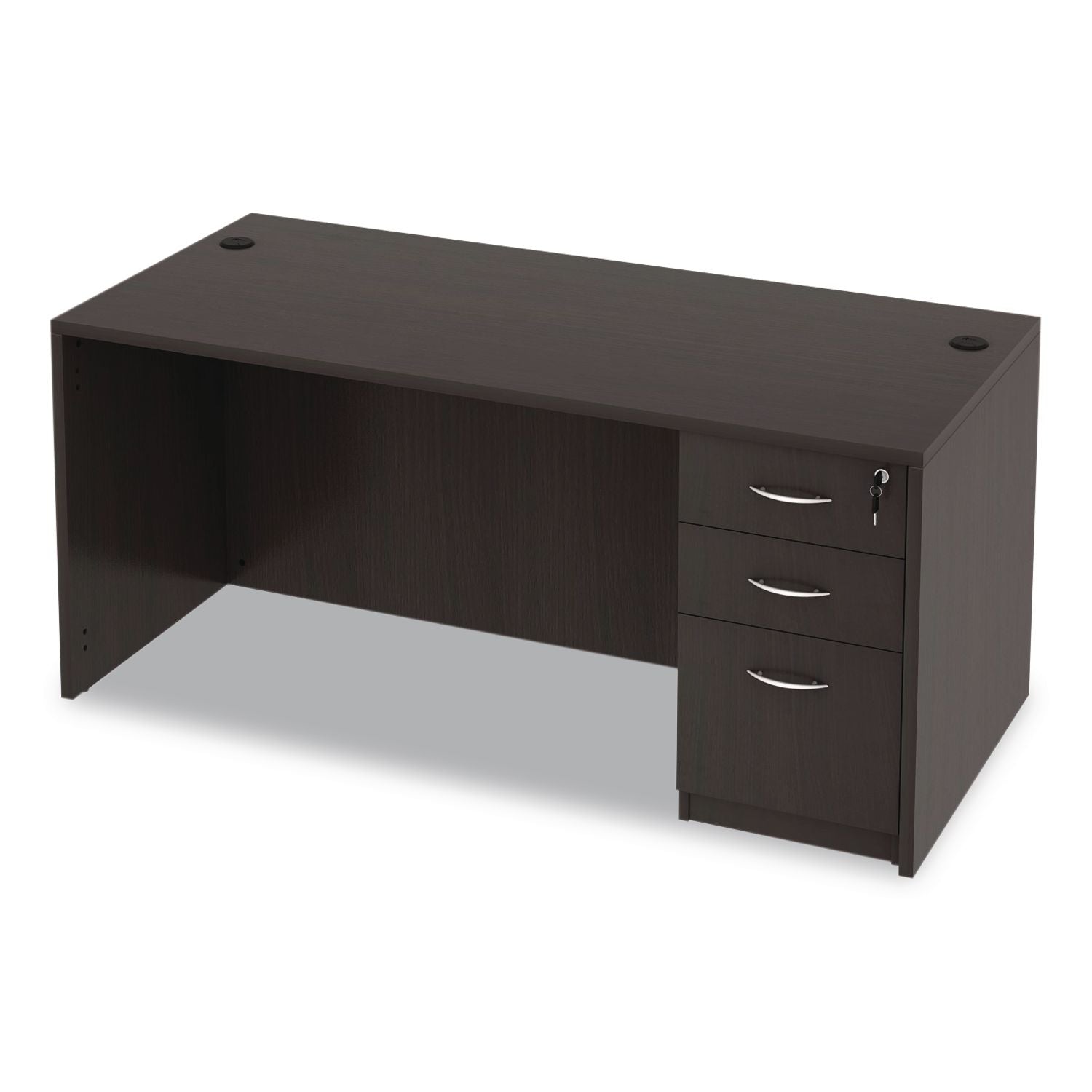 Alera Valencia Series Straight Front Desk Shell, 65" x 29.5" x 29.63", Espresso