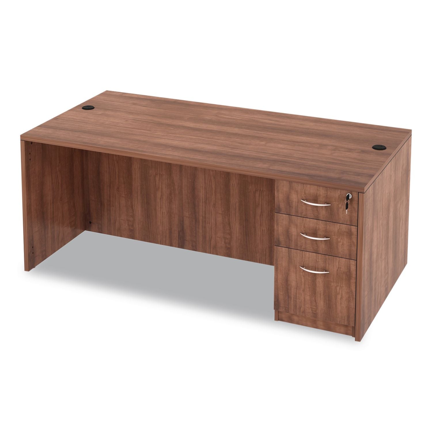 Alera Valencia Series Straight Front Desk Shell, 71" x 35.5" x 29.63", Modern Walnut