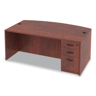 Alera Valencia Series Bow Front Desk Shell, 71" x 41.38" x 29.63", Medium Cherry