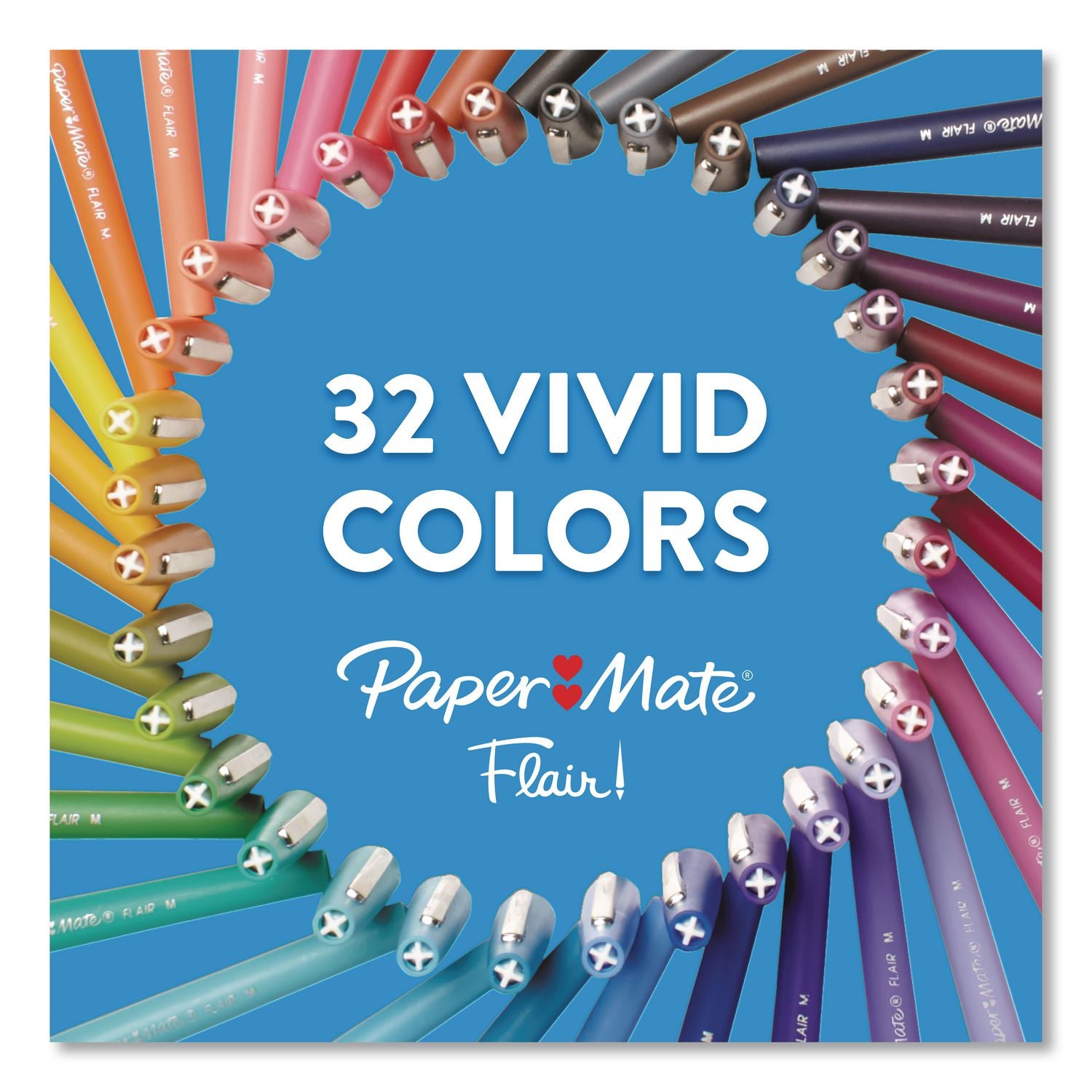Paper Mate Flair Medium Point Pens - Medium Pen Point - Assorted Water Based Ink - 12 / Pack