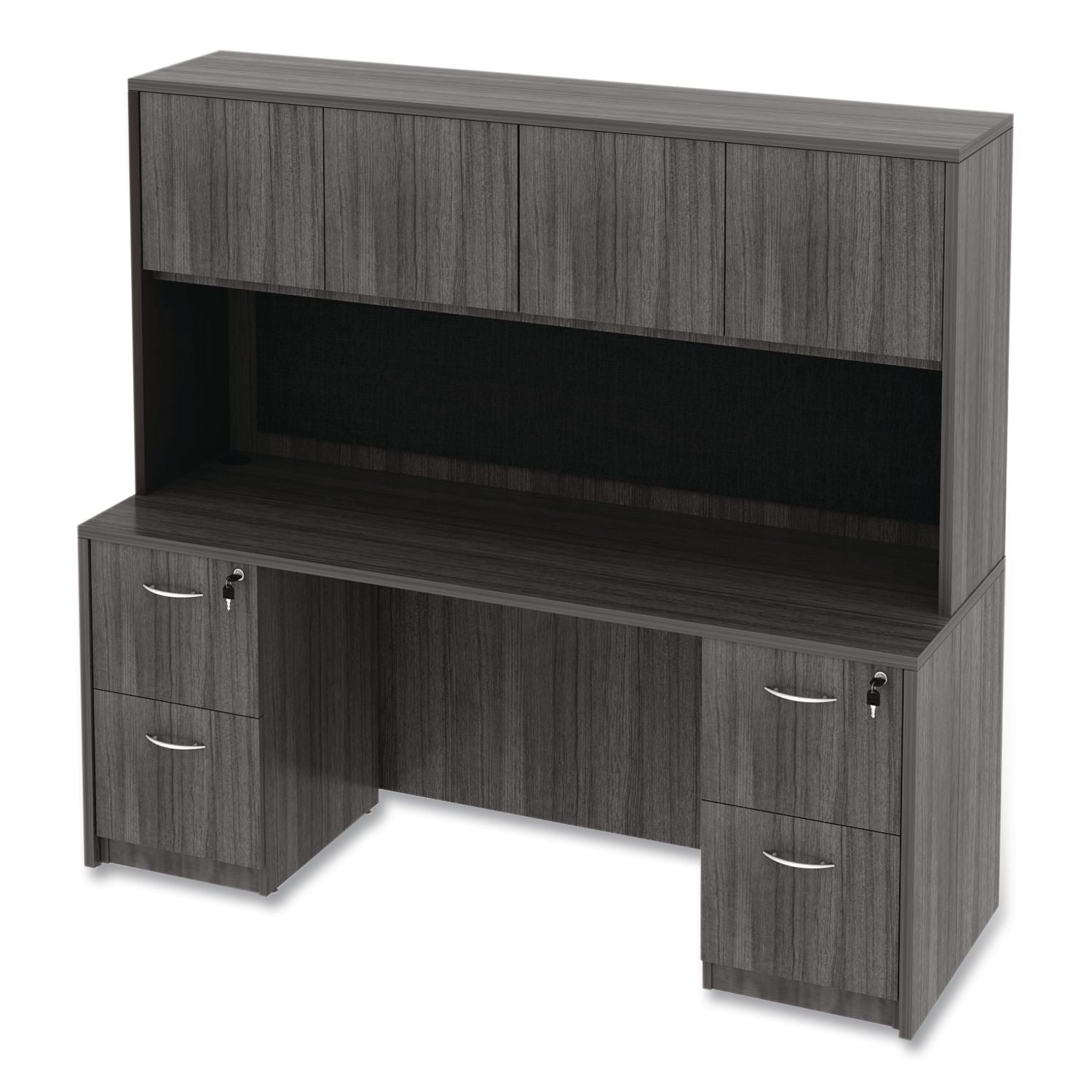 Alera Valencia Tackboard For Open Storage Hutch, 62.38w x 0.5d x 14h, Charcoal