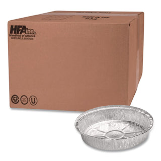 Round Aluminum Containers, 32 oz, 9.03" Diameter x 1.25"h, Silver, 500/Carton