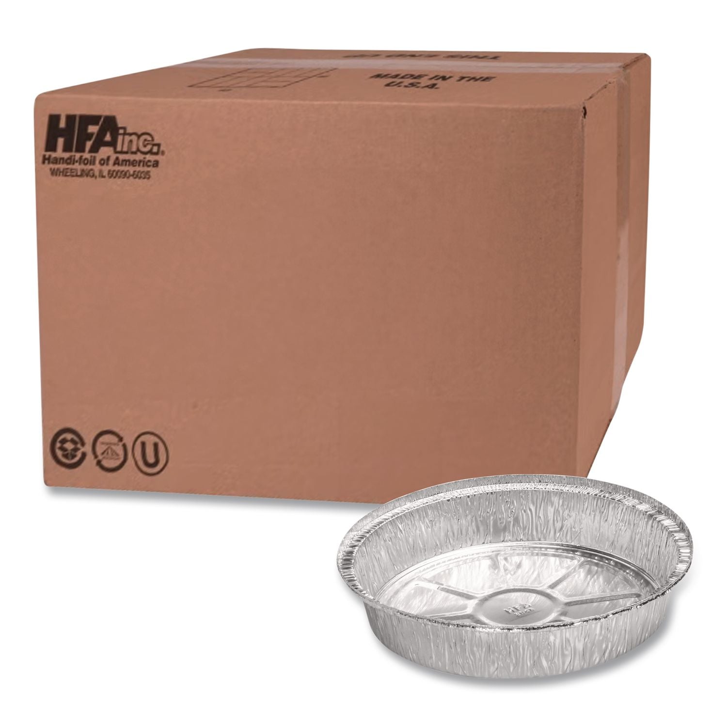 Round Aluminum Containers, 32 oz, 9.03" Diameter x 1.25"h, Silver, 500/Carton