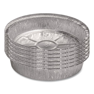 Round Aluminum Containers, 32 oz, 9.03" Diameter x 1.25"h, Silver, 500/Carton