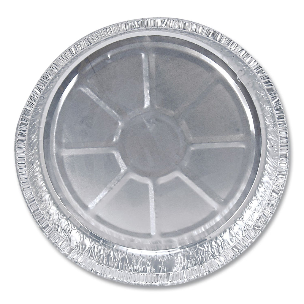 Round Aluminum Containers, 32 oz, 9.03" Diameter x 1.25"h, Silver, 500/Carton