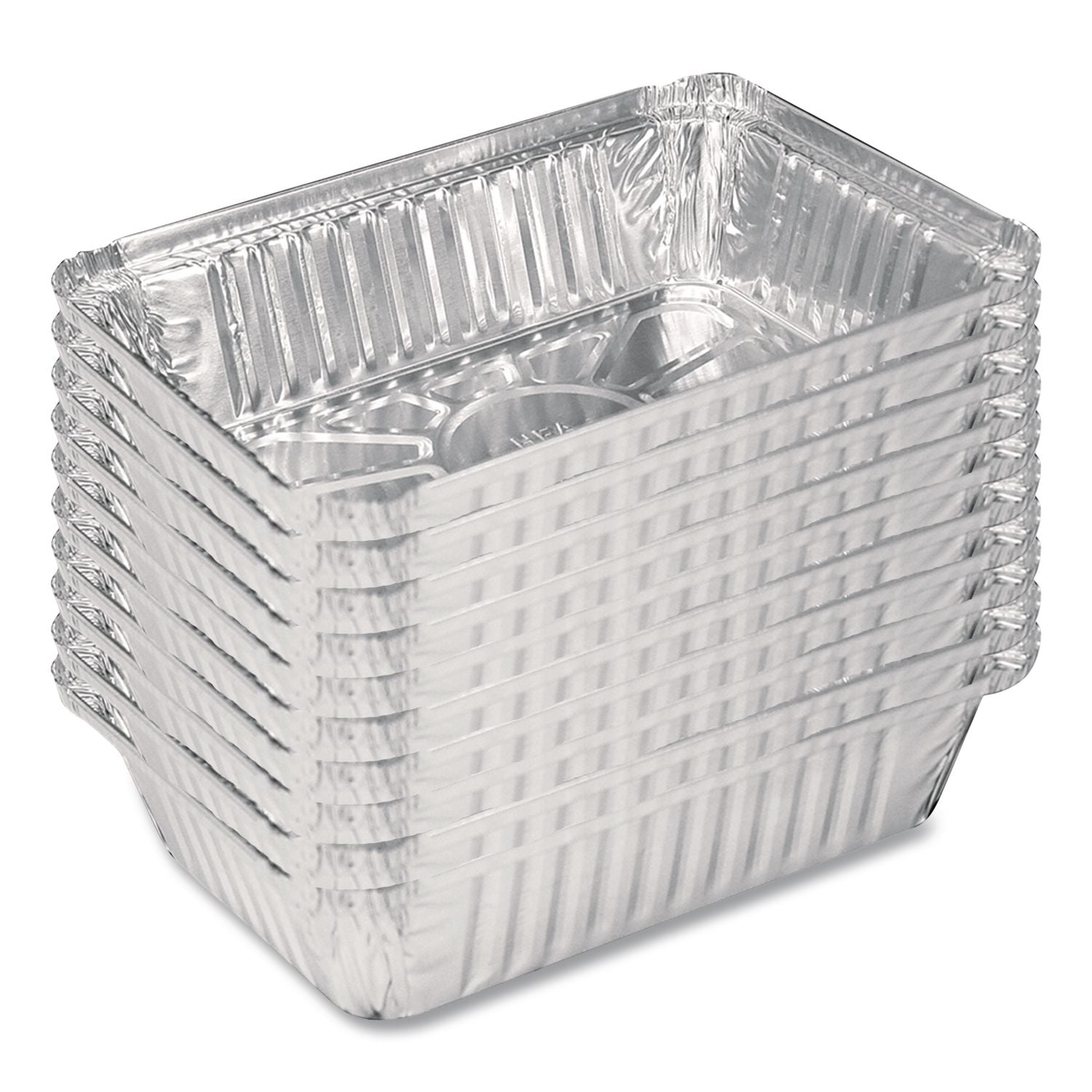 Aluminum Oblong Pan, 2.25 lb Capacity, 5.94 x 8.44 x 1.81, Silver, 500/Carton