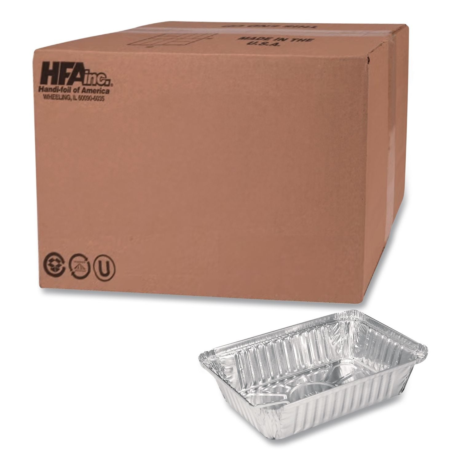Aluminum Oblong Pan, 2.25 lb Capacity, 5.94 x 8.44 x 1.81, Silver, 500/Carton