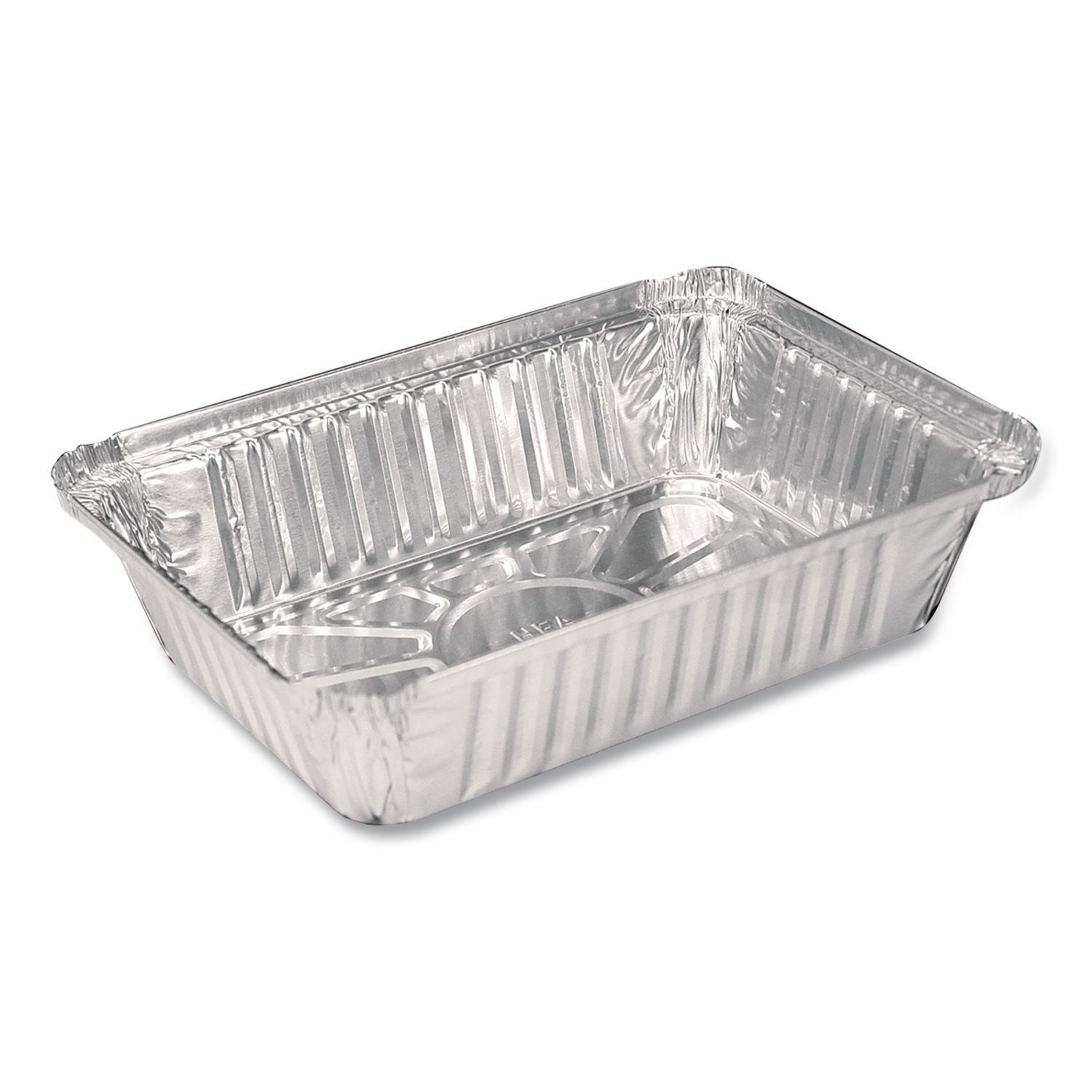 Aluminum Oblong Pan, Shallow, 1.5-lb Capacity, 6 x 8.59 x 1.25, Silver, 500/Carton