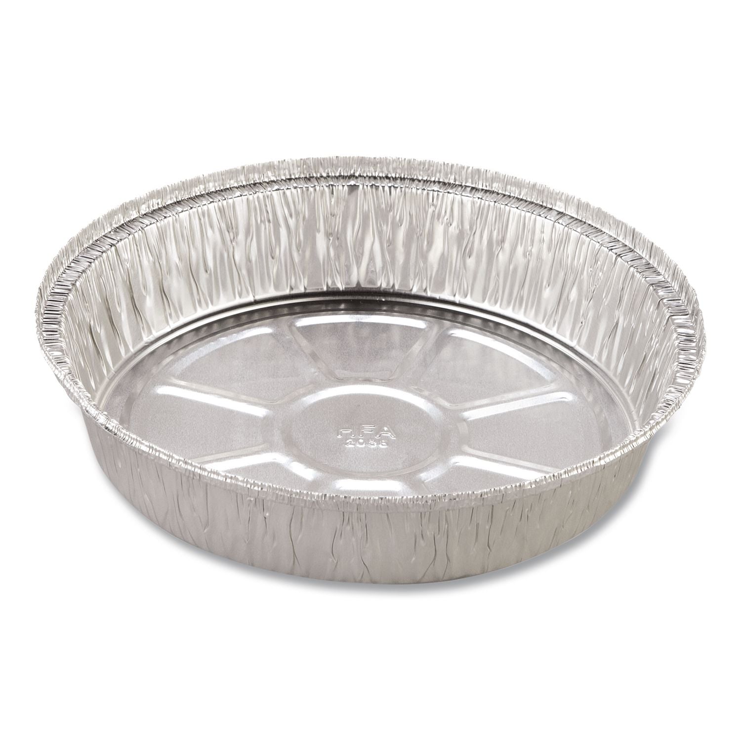 Round Aluminum Container, 37 oz, 8" Diameter, Silver, 500/Carton