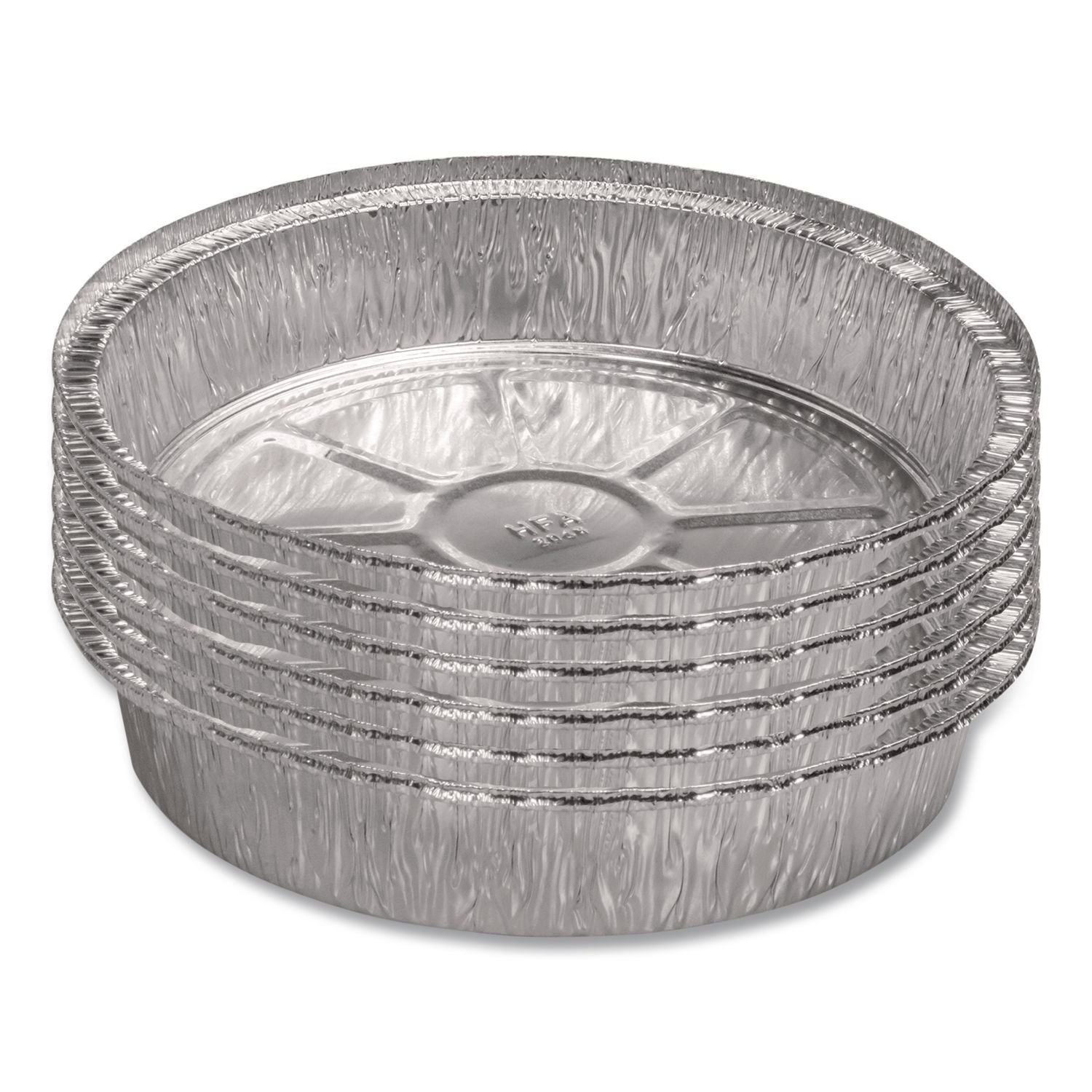 Round Aluminum Container, 24 oz, 7" Diameter, Silver, 500/Carton